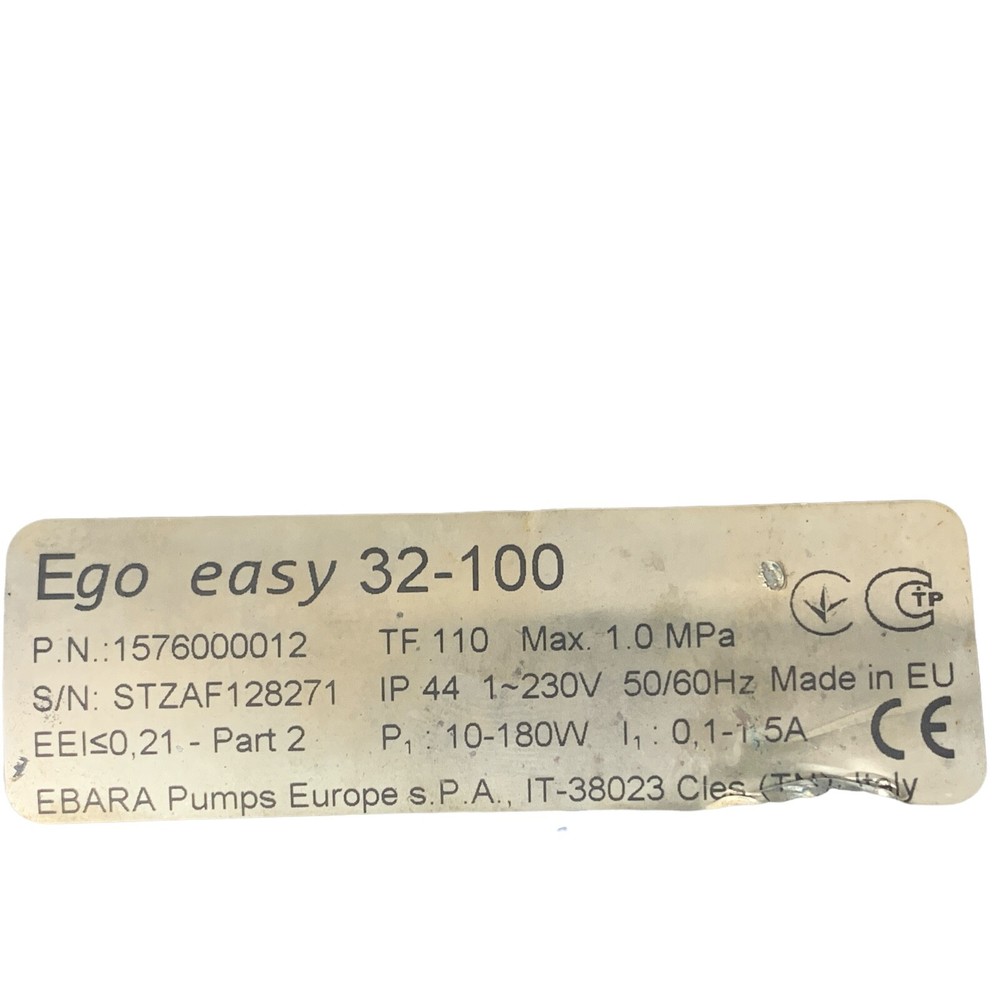 EBARA Ego Easy 32-100 Electronic Heating Pump Circulation Pump