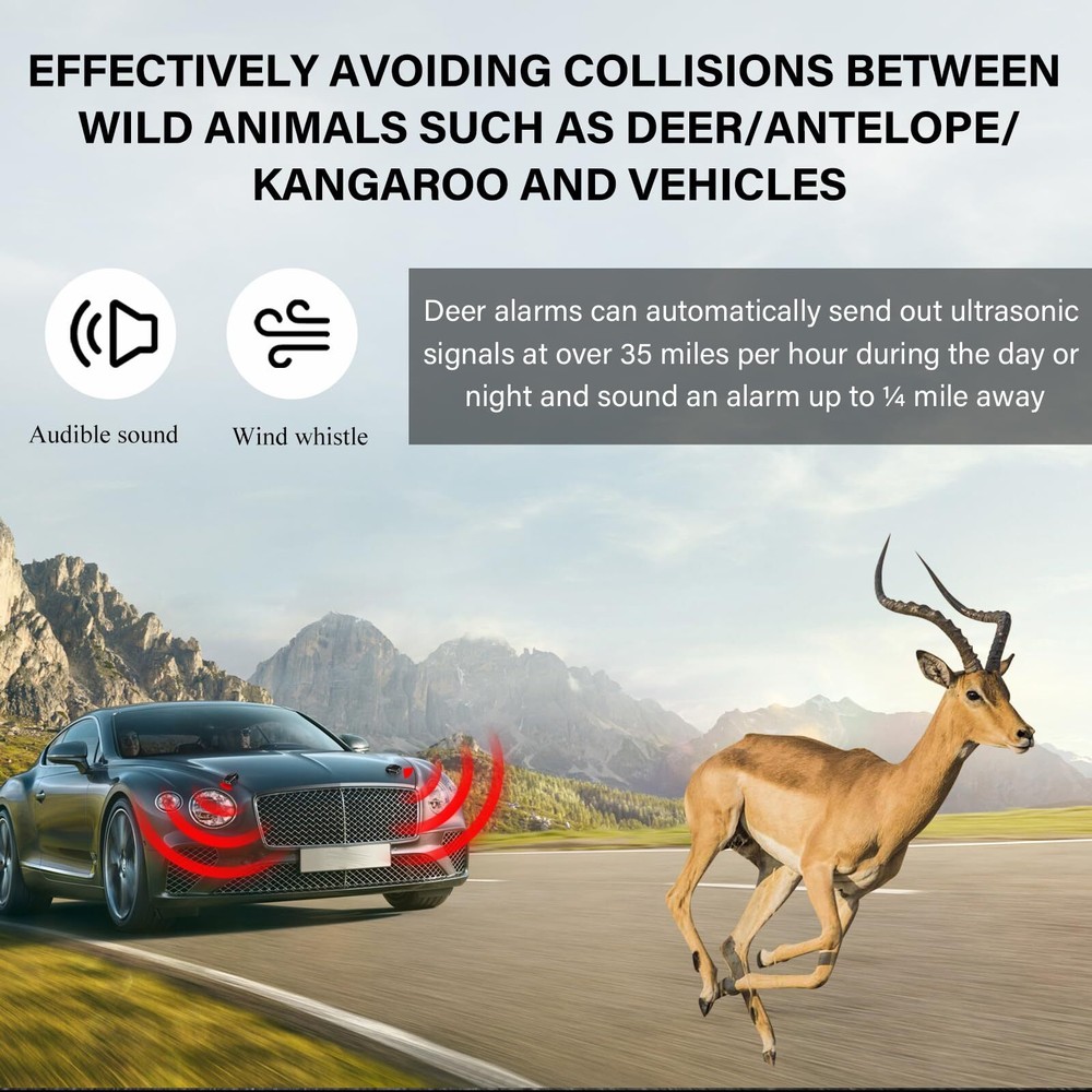 4 Pack Self-Adhesive Car Deer Whistle Devices for Collision Avoidance Trucks