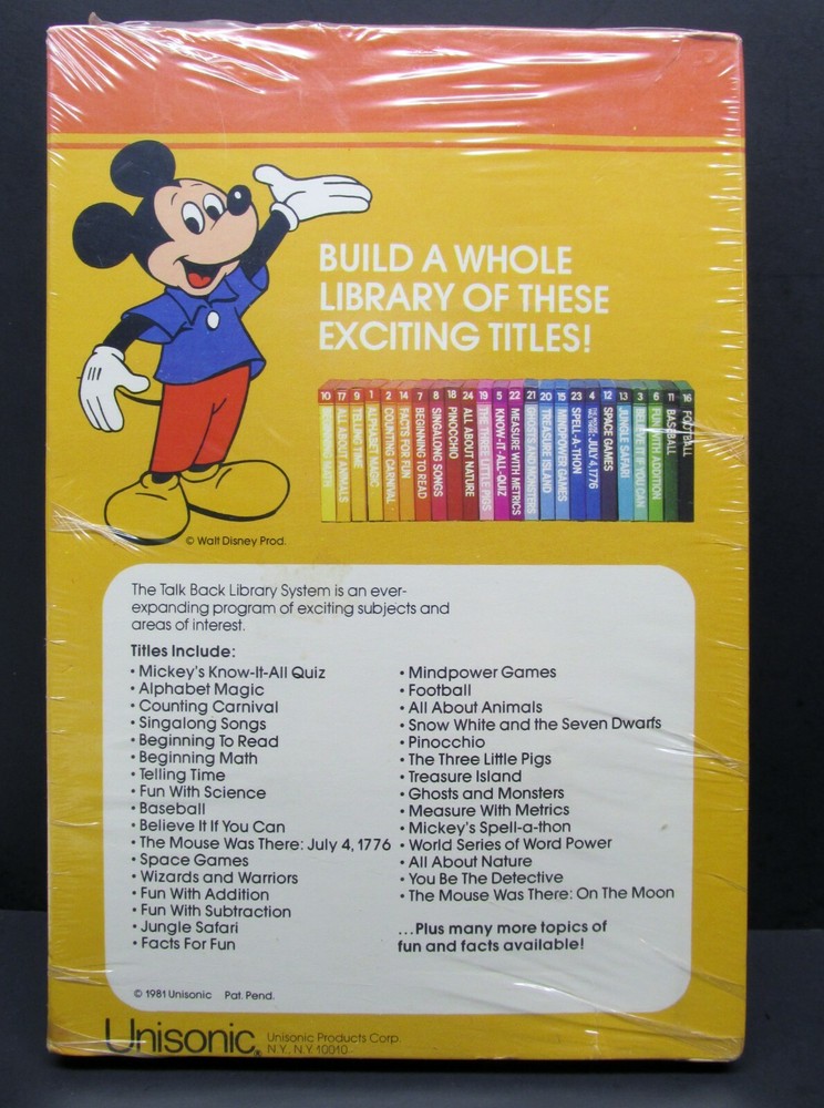BEGINNING MATH, Mickey Mouse Talk Back, Cartridge, Unisonic 1981, NISWB