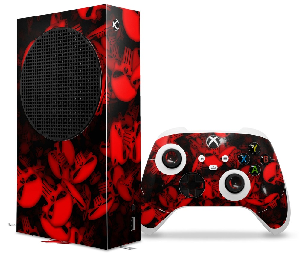Skins XBOX Series S Console Controller Skulls Confetti Red
