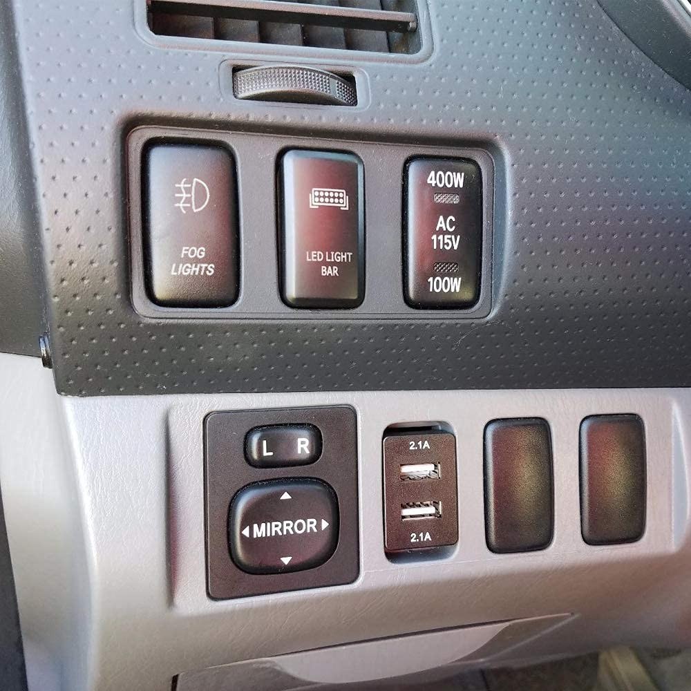 Fog Lights Symbol Push Switch White Backlight ON-Off Switch with Connector Wi