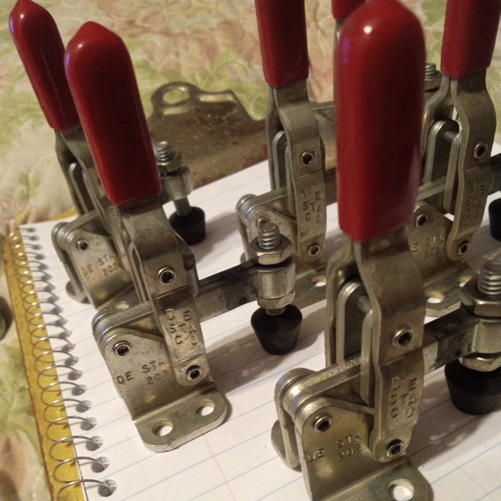 DE-STA-CO. No.202 VERTICAL HANDLE TOGGLE CLAMPS,exc. condition