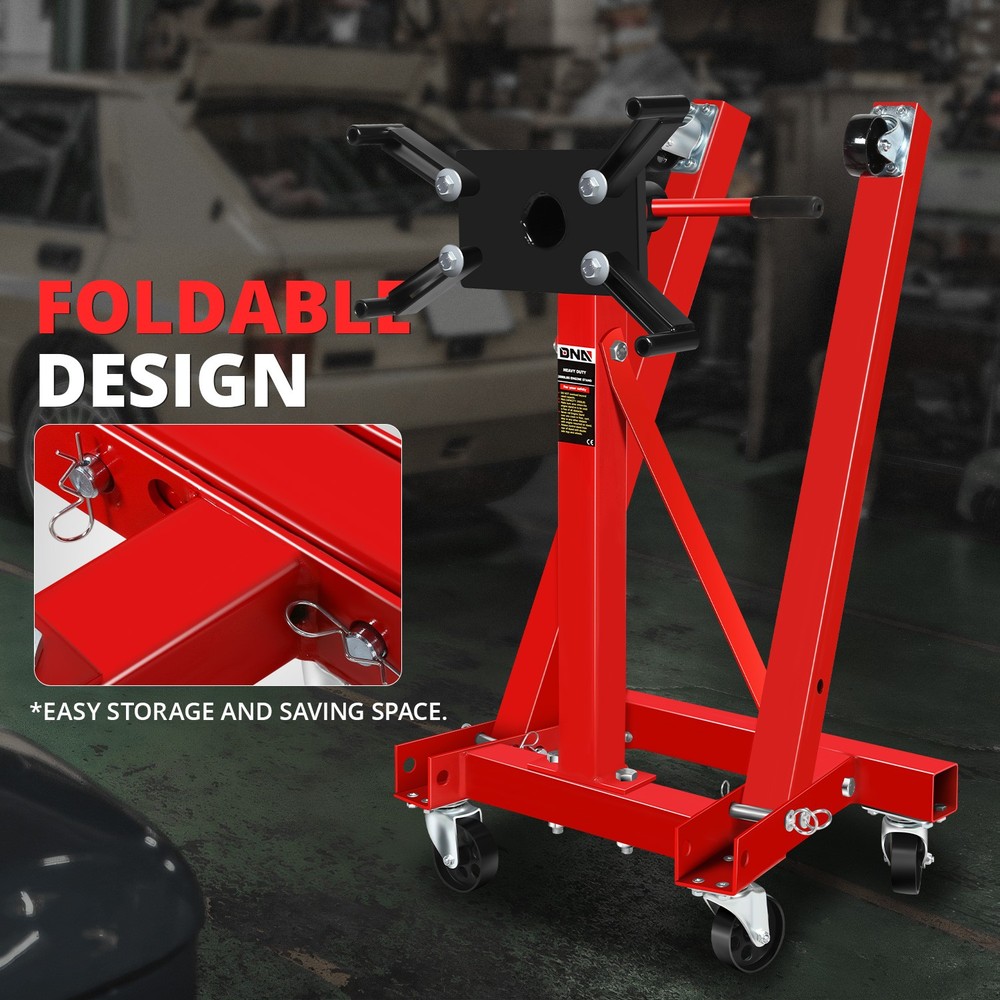 2000 LBs 360 Degree Adjuste Mounting Head Durable Stable Steel Engine Stand Red