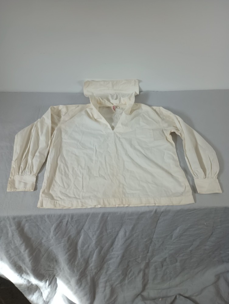 Vtg CoastMade Coast Garment Co Tacoma WA Smock S White Sailor Shirt French Seam