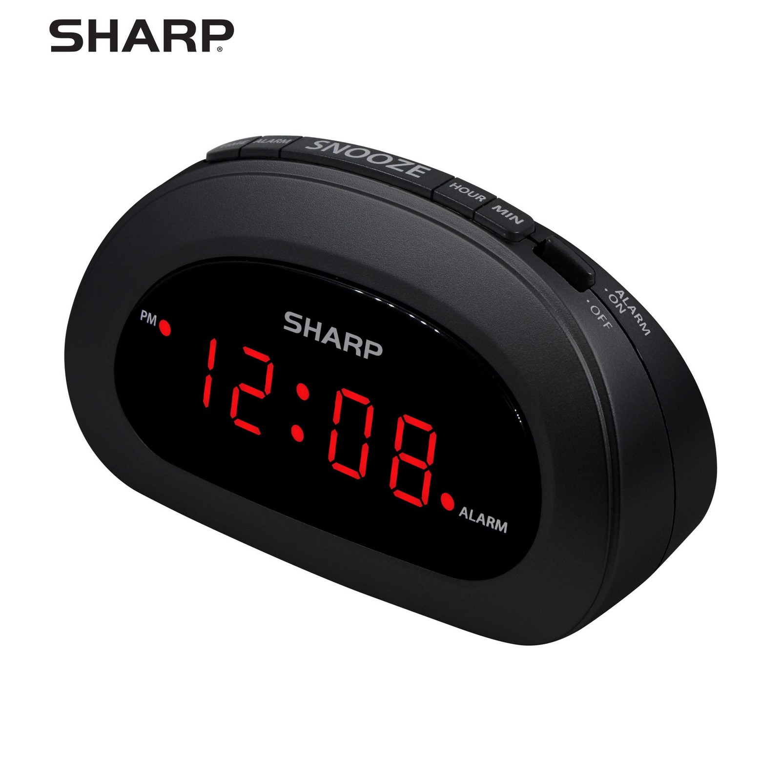 Sharp Small, Space-Saving Digital Alarm Clock – Compact Bedside Clock with La...