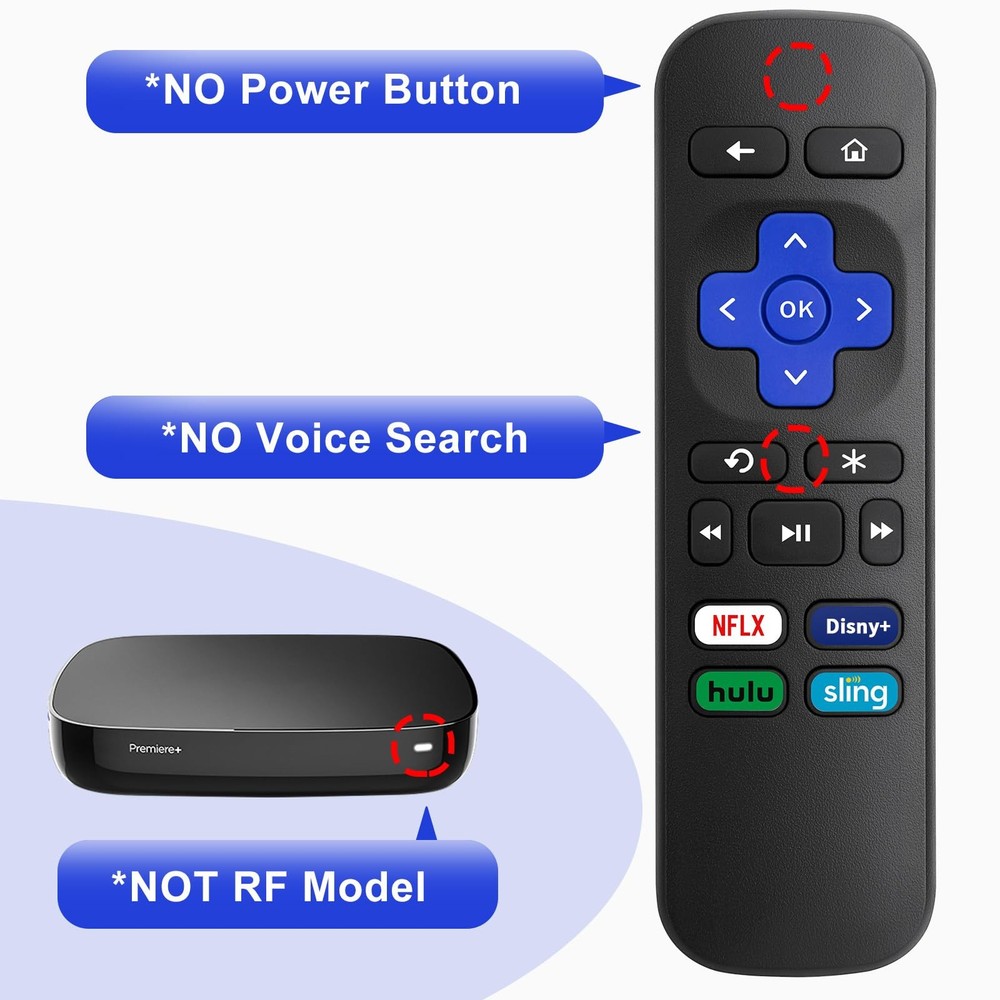 (2 Pack) Replacement Remote Control for Roku Player (2-Pack),