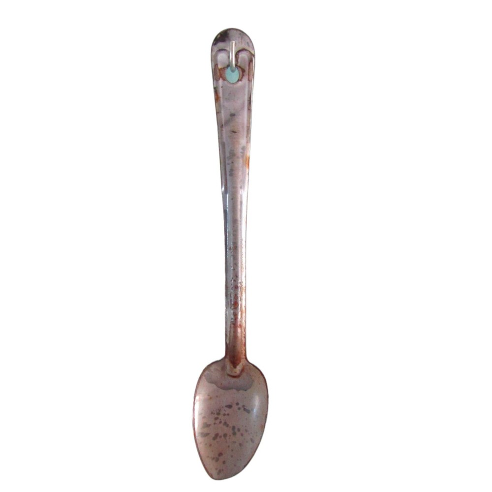Vintage Enamel Ware Serving Spoon Chipped Rustic Decor