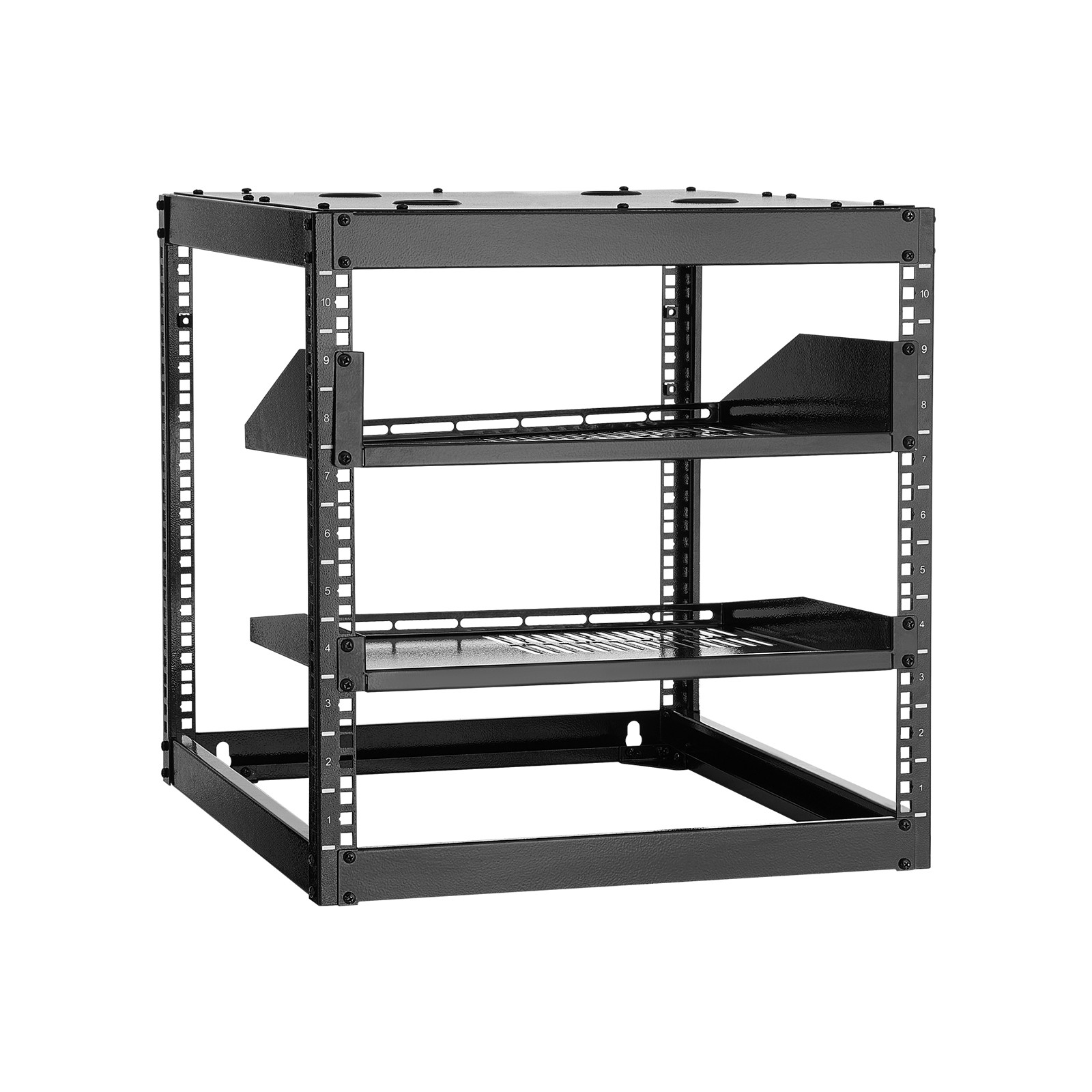 Uimoso 10U Wall-Mount Open Frame Server Rack with Adjustable Shelves