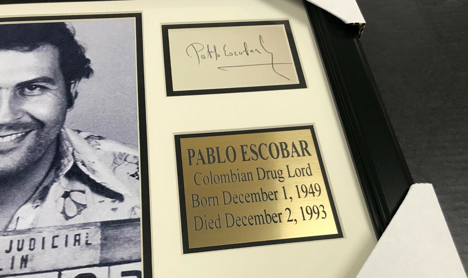 PABLO ESCOBAR Autographed Cut Signature Facsimile Framed 8x10 Photo