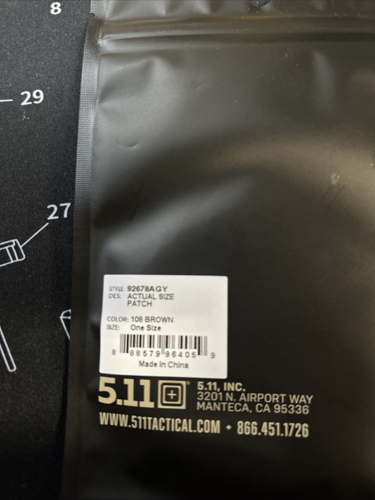 5.11 Actual Size Patch