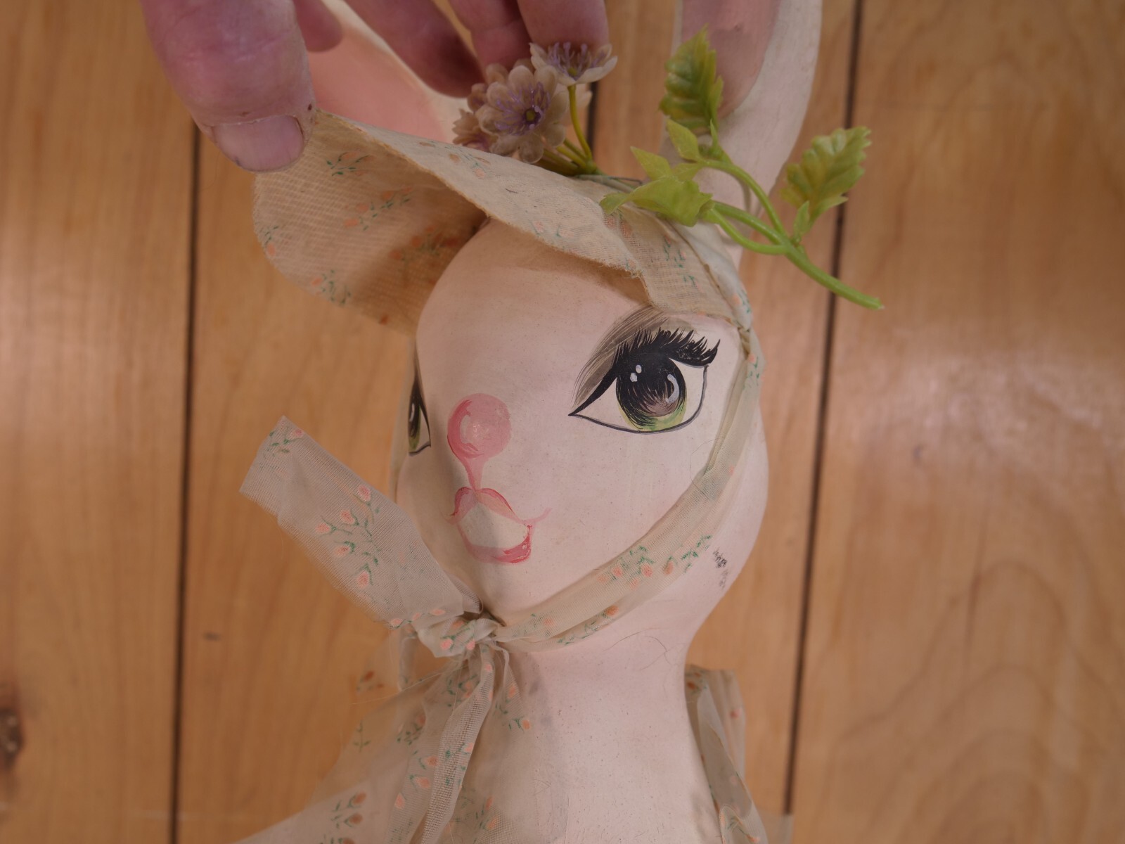 Vintage Hand Painted Large Easter Rabbit Statue RARE