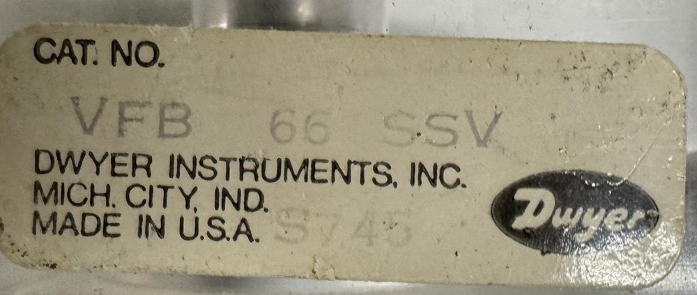 Dwyer VFB-69-SSV Visi-Float Flowmeter 4-40Lpm 4" Scale