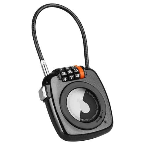 Compatible with Apple AirTag Secure Lock with Wire Cable, 3-Digit Black