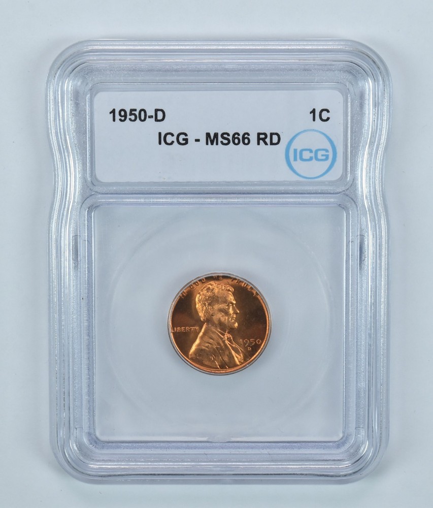 1950-D Lincoln Wheat Cent MS66 RD ICG