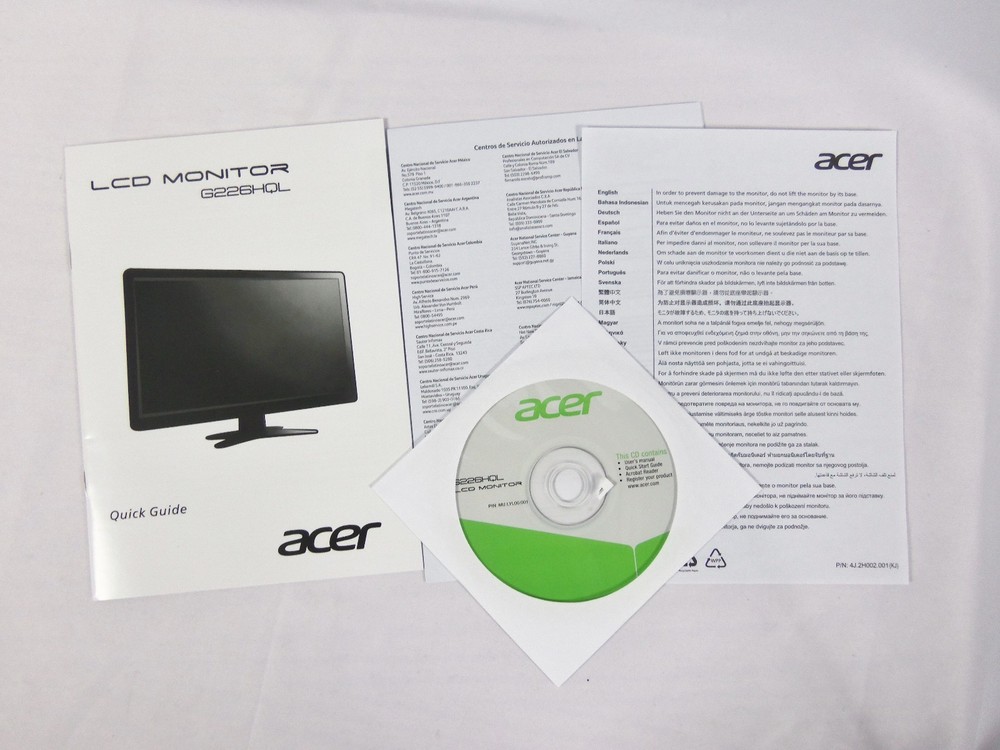 Acer G226HQL User Manual Set Up CD