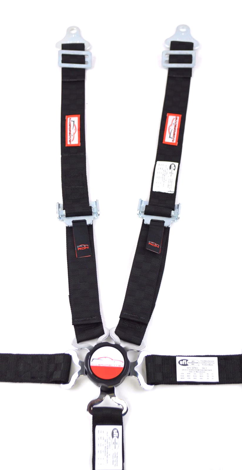 JR DRAGSTER HARNESS 2" SFI 16.1 PULL UP LAP BELT CAM LOCK BLACK CHECKERBOARD