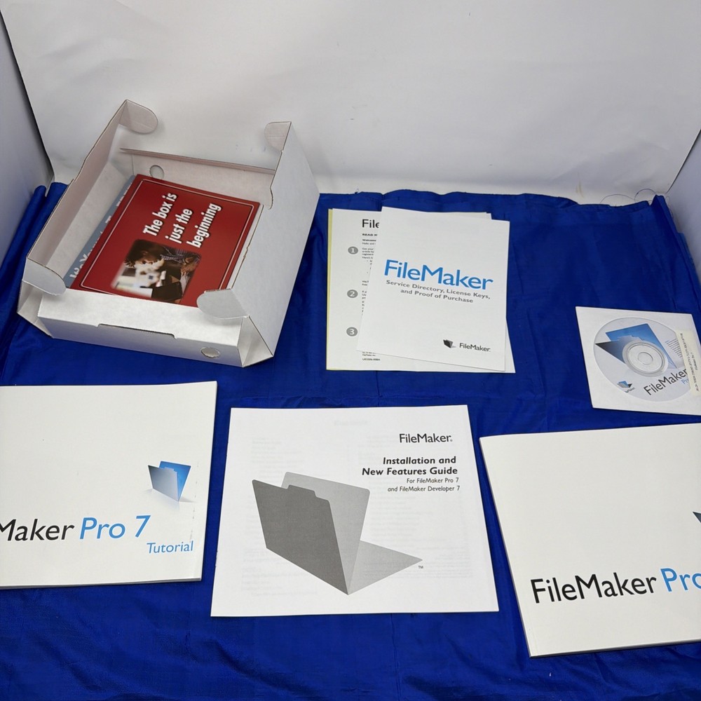 FileMaker Pro 7 Software for Mac CD-ROM Complete with Box & Manuals