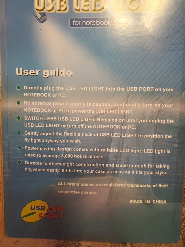 USB LED Light For Notebook Or PC NEW