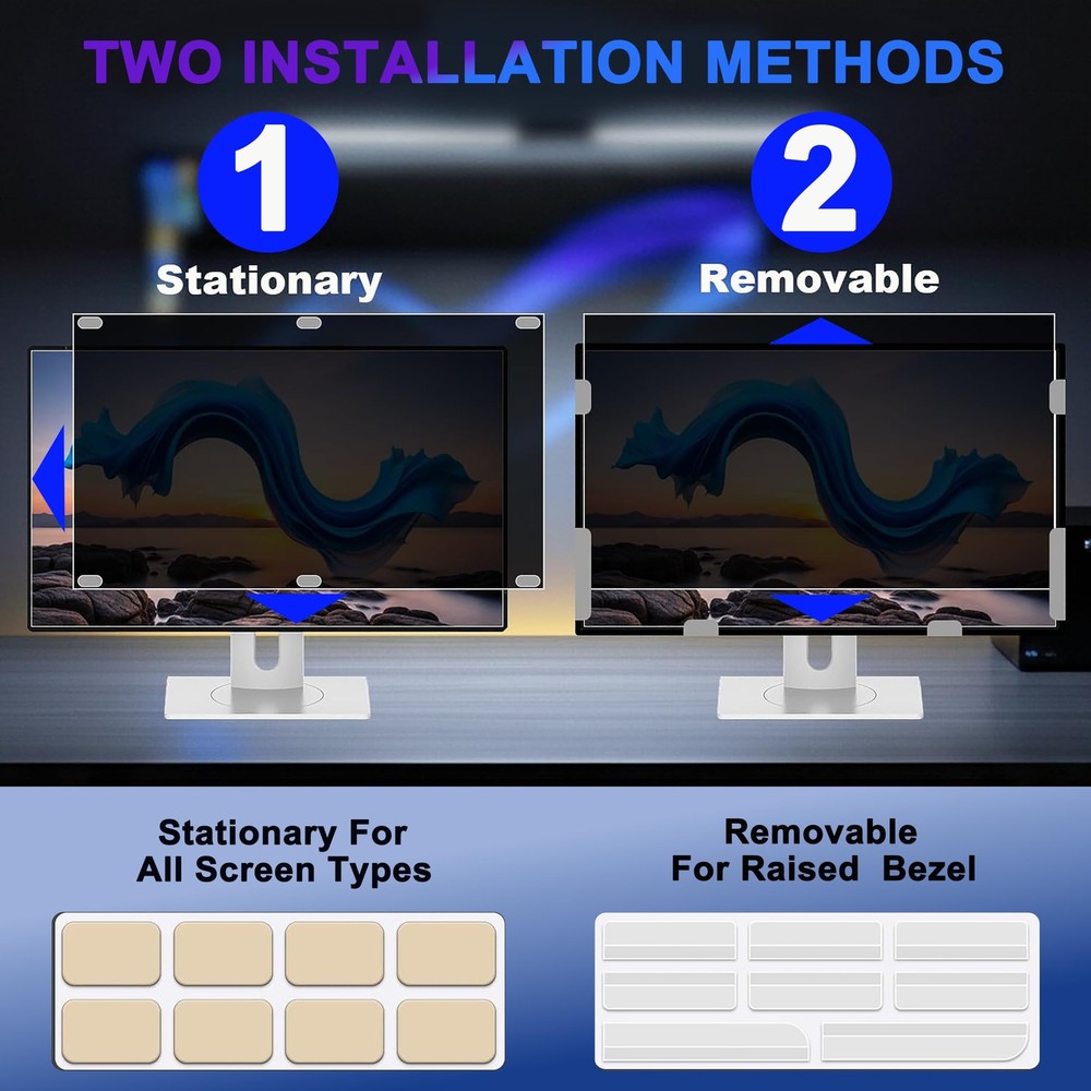 [2 Pack] 24 Inch Computer Privacy Screen for 16:10 Aspect Ratio Widescreen Mo...