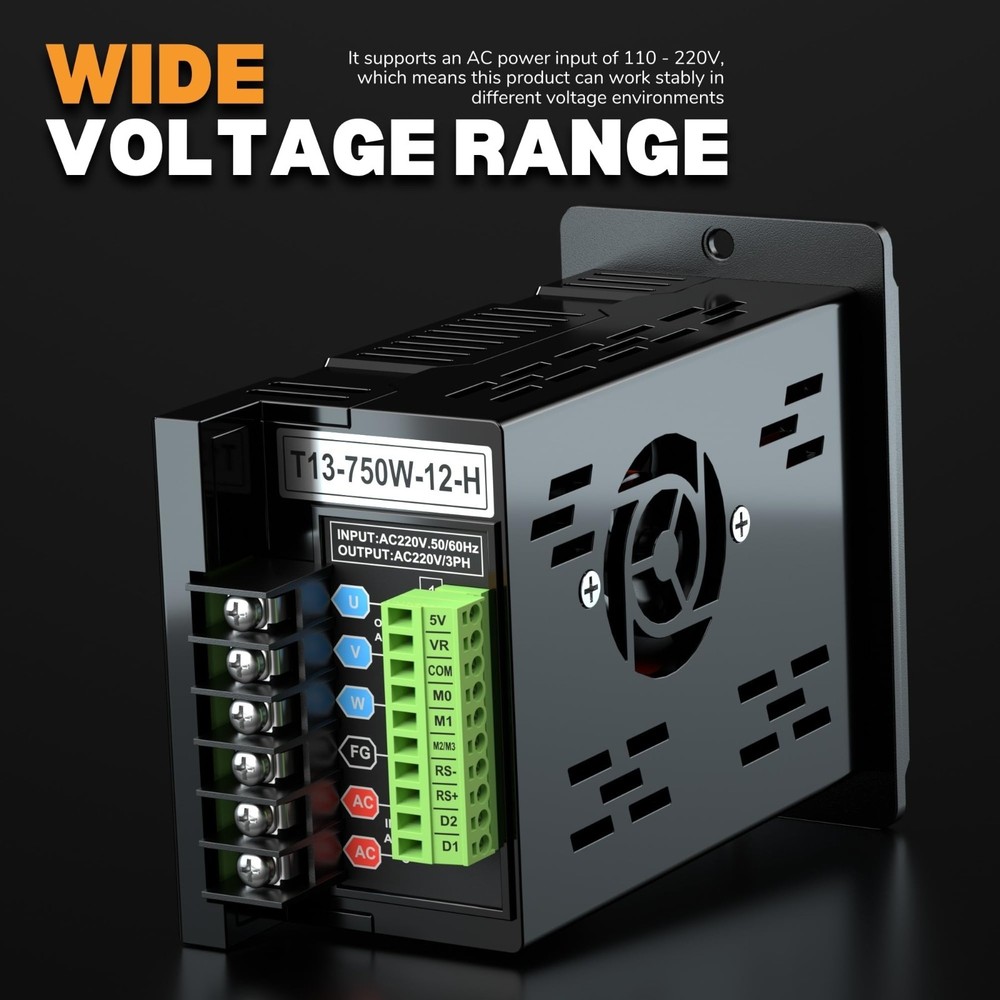 Generic 750W 1HP VFD, AC 110-220V Variable Frequency Drive