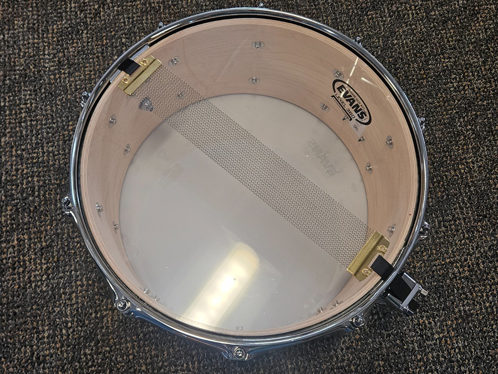 SJC 2023 Custom Maple 7x14 Black Lacquer with Chrome Hardware