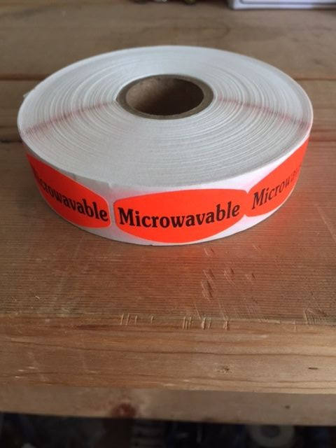 1000 each per roll MICROWAVABLE LABELS STICKERS