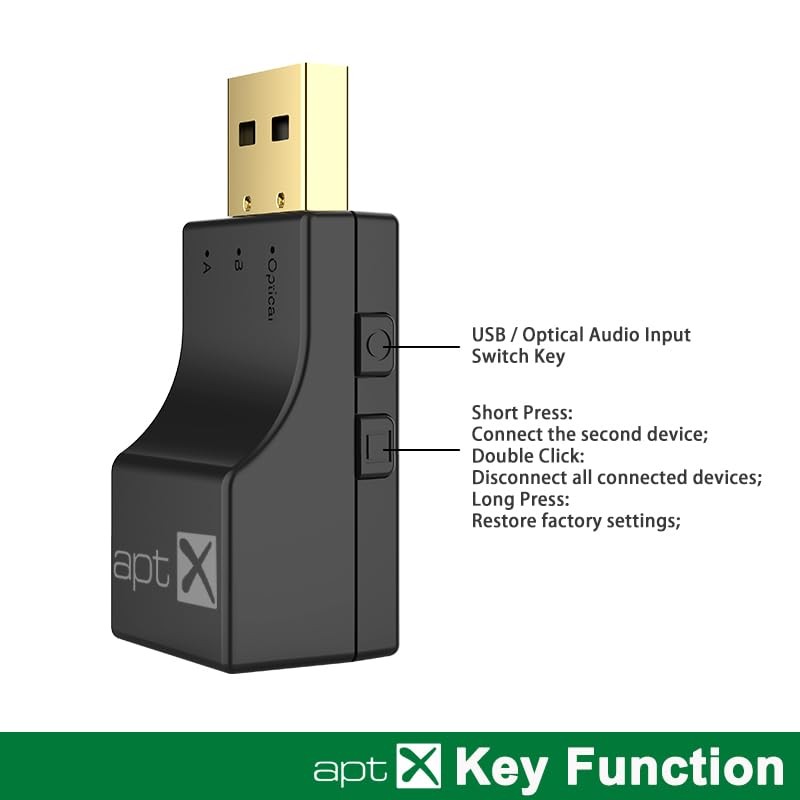 USB Optical Wireless Bluetooth Transmitter 2 in 1 Audio Transmitter Adapter L...