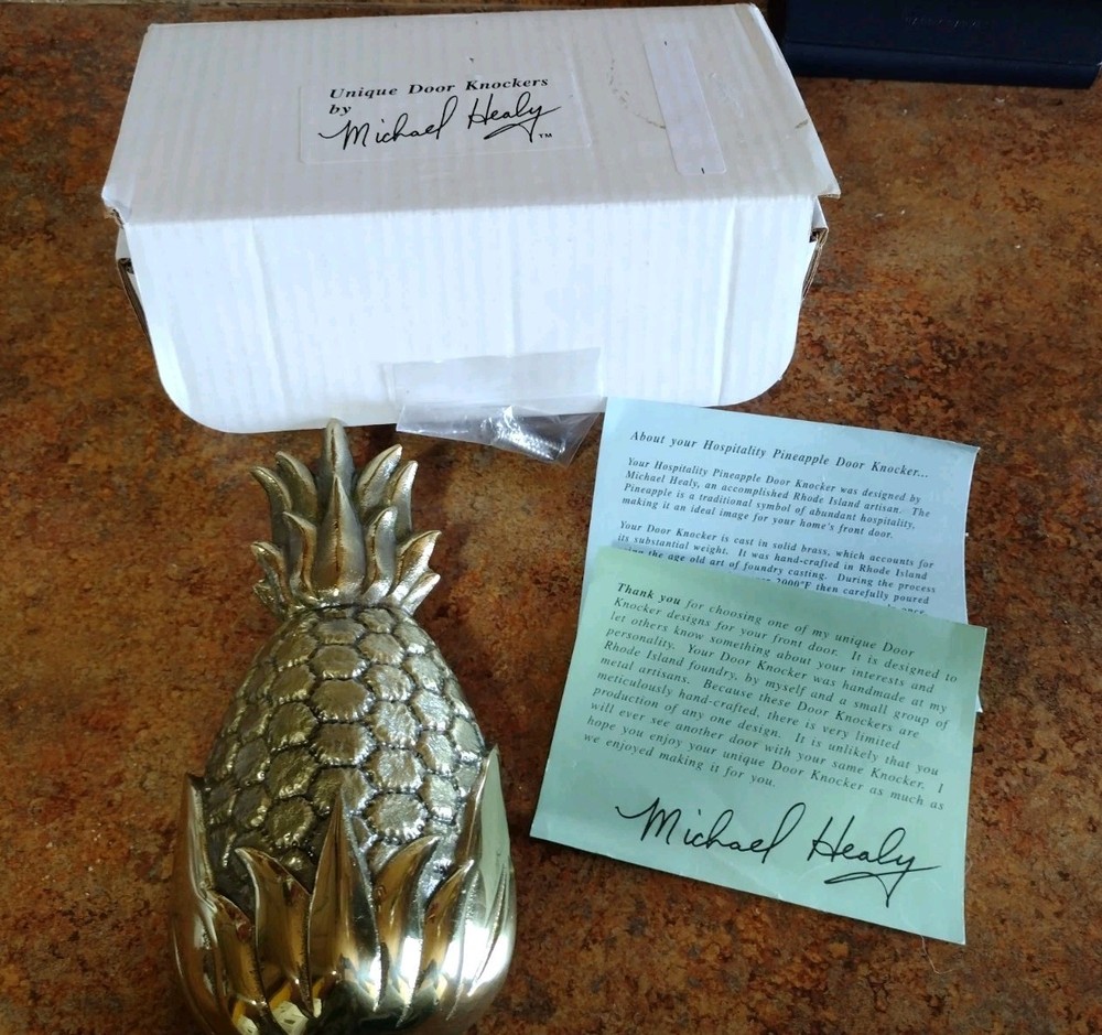 Pineapple Door Knocker by Michael Healy -Solid Brass (Premium Size ) New