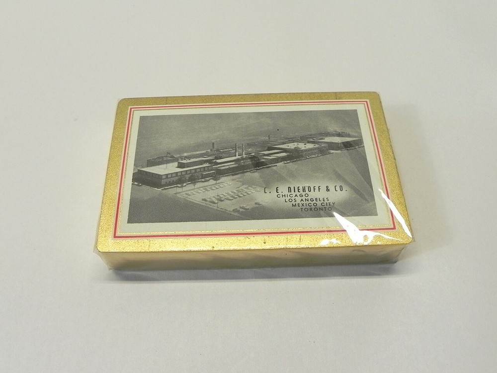 VINTAGE C.E. NEIHOFF & CO. SEALED PLAYING CARD DECK *PREOWNED, MISSING 1 DECK*