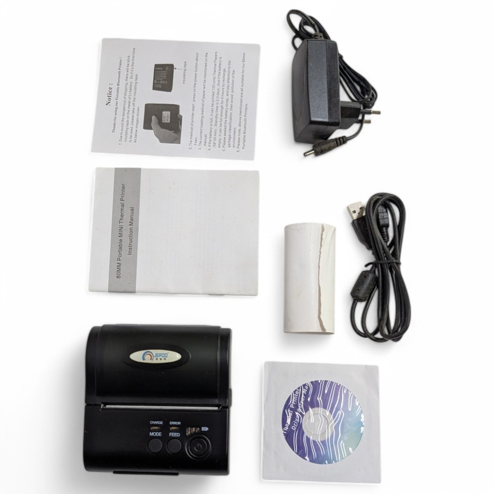 Mini Thermal Receipt Printer JP-80LYA | 80mm POS Bluetooth Printer | 9V 1.5A