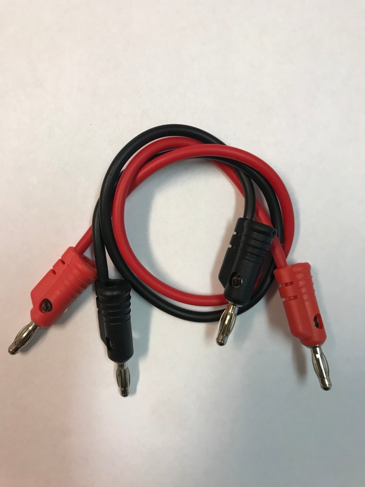 BANANA PLUG PATCH CORD, 1 RED and 1 BLACK 24"