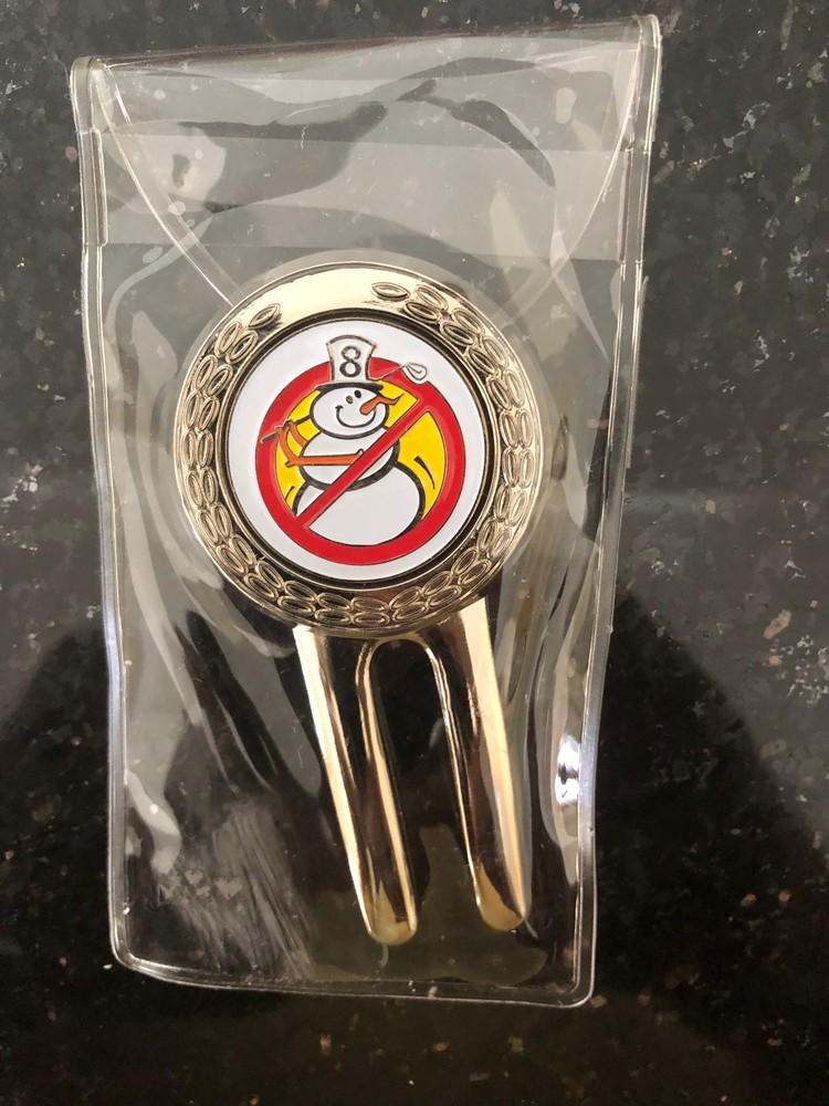 NoSnowMan Chrome Golf Divot Tool-Ball Marker