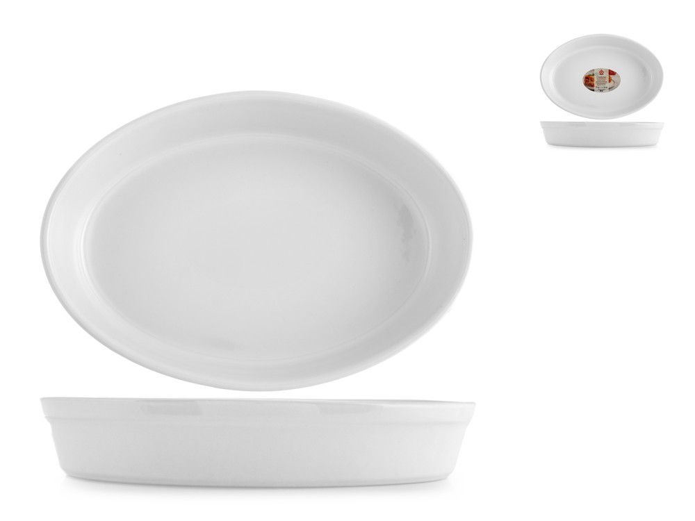White Oval Ceramic Baking Dish 34.5X24X6 Cm
