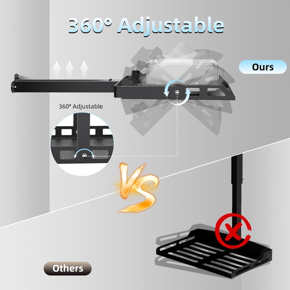 Salange 3-in-1 Projector Mount, Adjustable Height Ceiling/Wall Mount with Tray,
