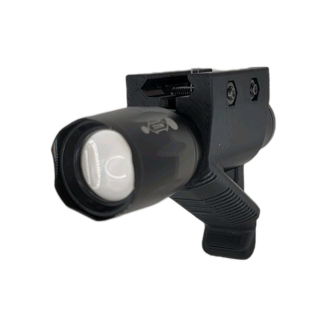 Picatinny Mount Tactical Flashlight - Angled - 2000 Lumen - Fox 2 Industries