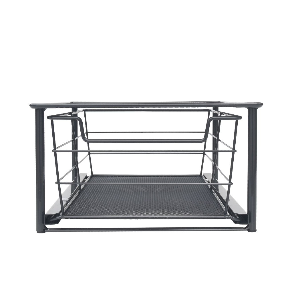 Stackable Slide-Out Drawer Organizer, Small Size, Black for Storage