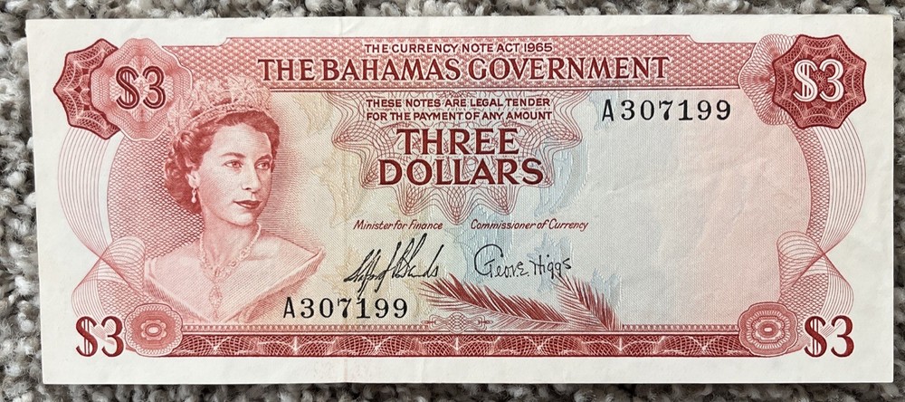 1965 $3 Bahamas XF+