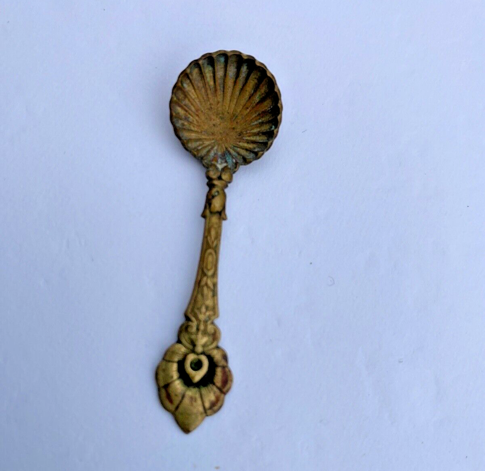 Miniature 2" Seashell Shell Salt Spoon Flower Handle