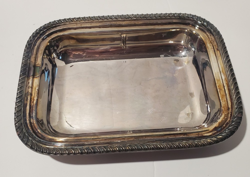 Vintage Claw Footed Silverplate Covered Serving Tray Chafing Dish