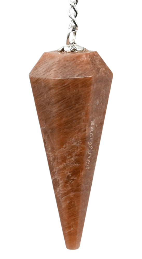 Peach Moonstone Dowsing Crystal Pendulum