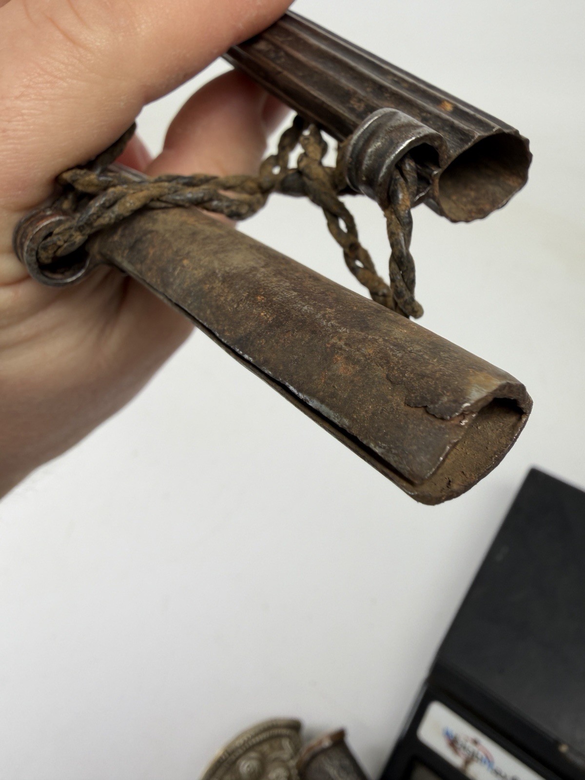 Finely Chased Iron Pen Case Scabbard Holder Tibet Tibetan 17-18TH Century