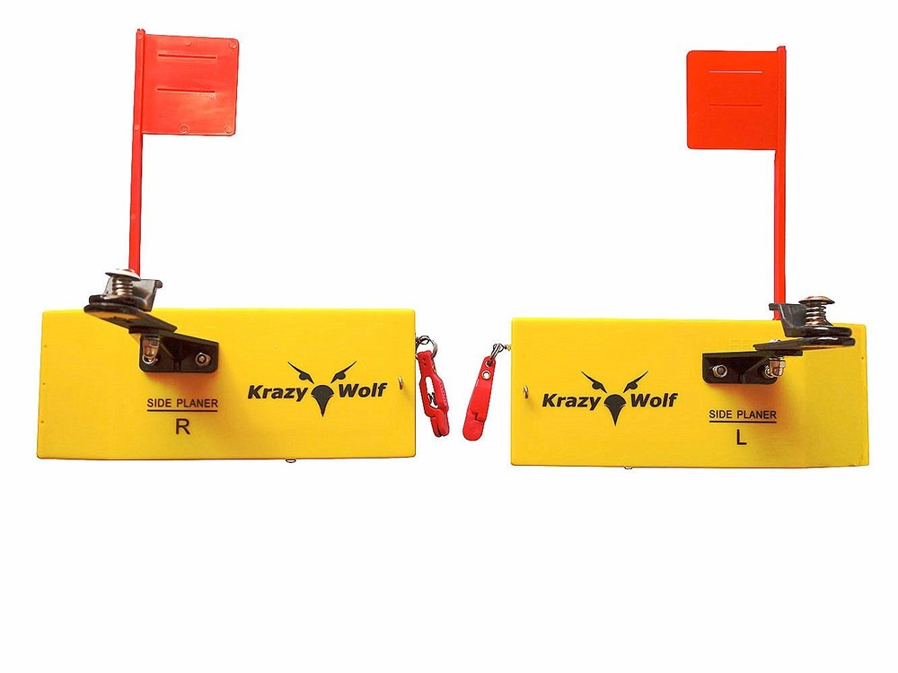 Planer Board (P009),Includes Spring Flag System,Left&Right L8 xW3,Pair,Yellow