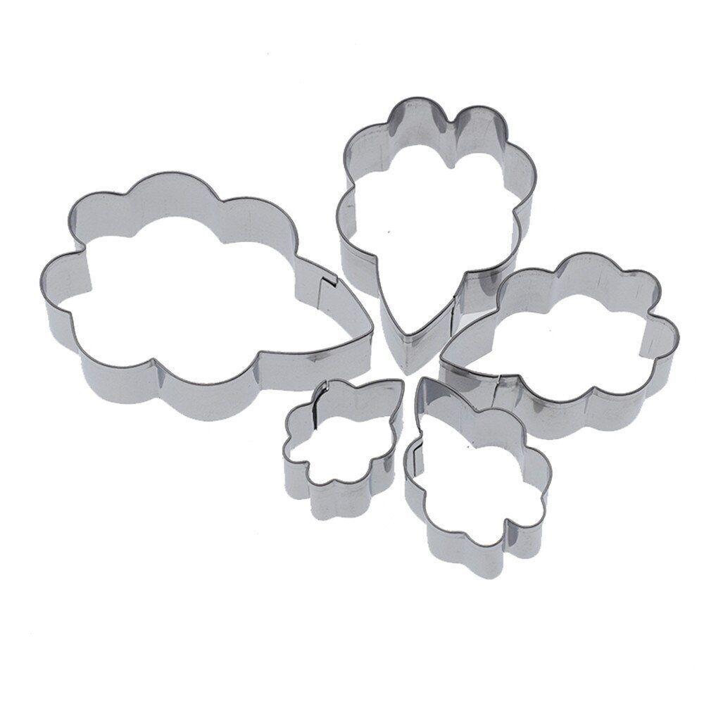 Biscuit Polymer Clay Mold Tulip Leaf Cutter Tools Baking Decoration Making 5pcs