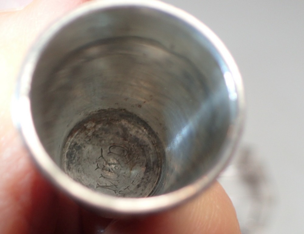 Antique Sterling Silver Ketcham & McDougall MKD Engraved Initials Thimble Size 9