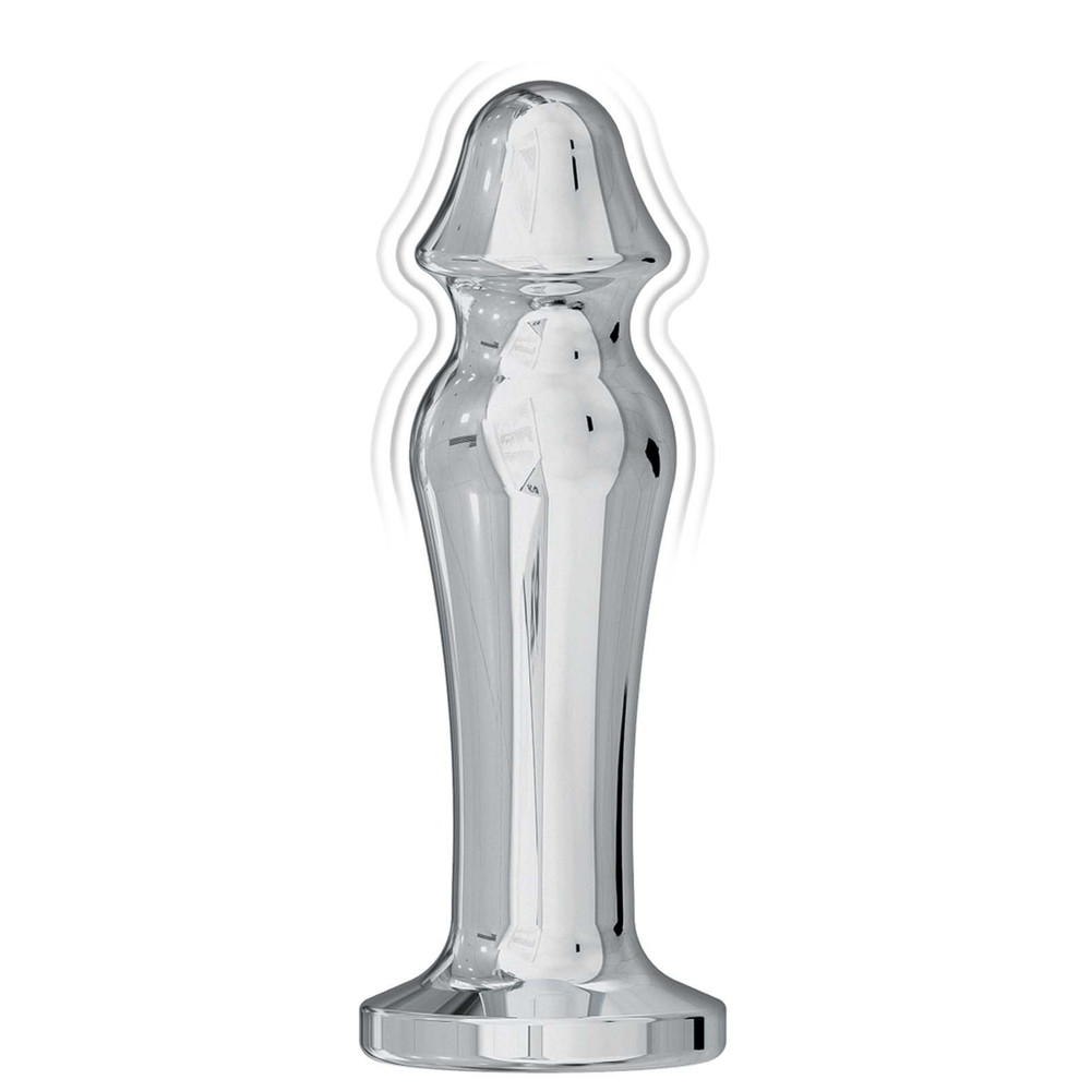 Vibrating Rechargeable Metal Butt Plug Remote Control Anal Probe Waterproof
