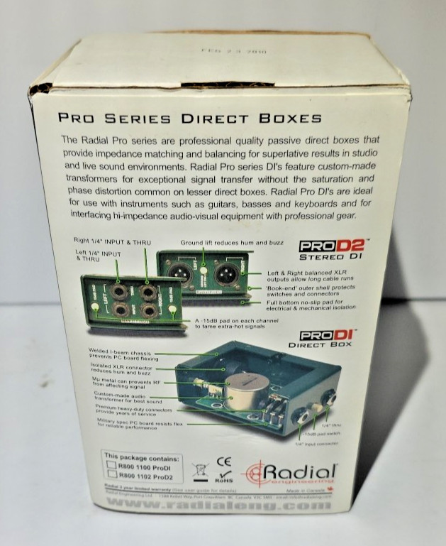 Radial Engineering ProDI Passive Direct Box Pro DI