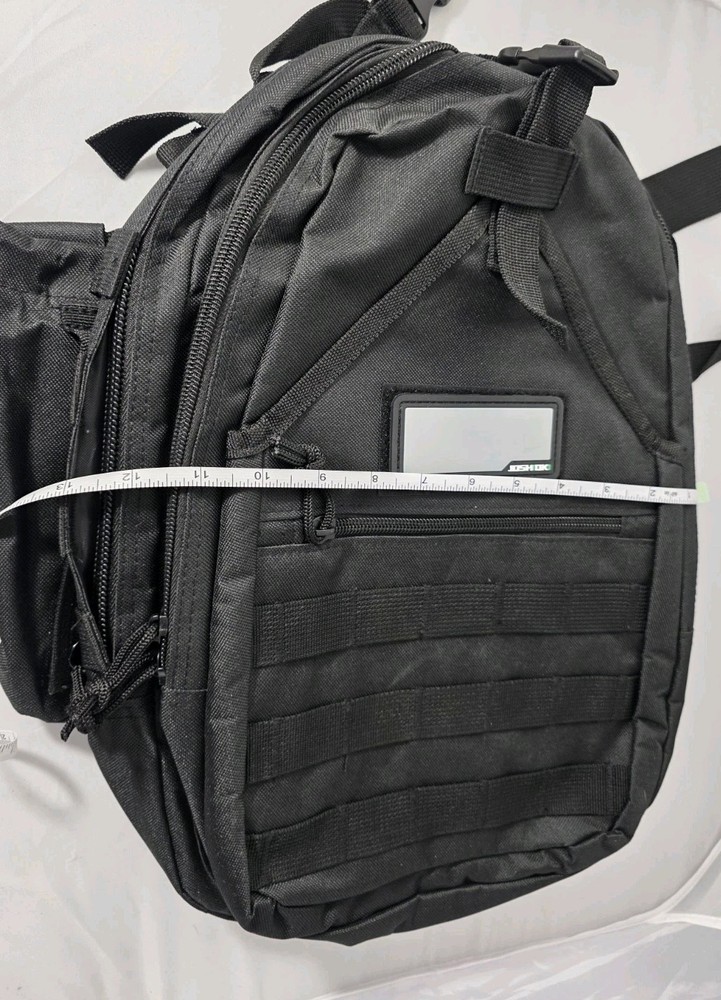 Joshioki Tactical Sling Backpack Black MOLLE-Style EDC Pack Adjustable Straps
