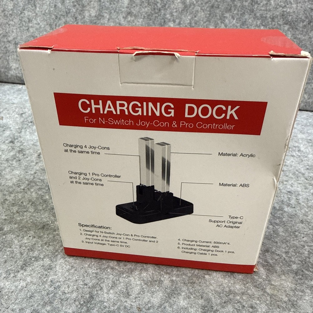 Charging Dock For N-Switch Joy-Con And Pro Controller New.