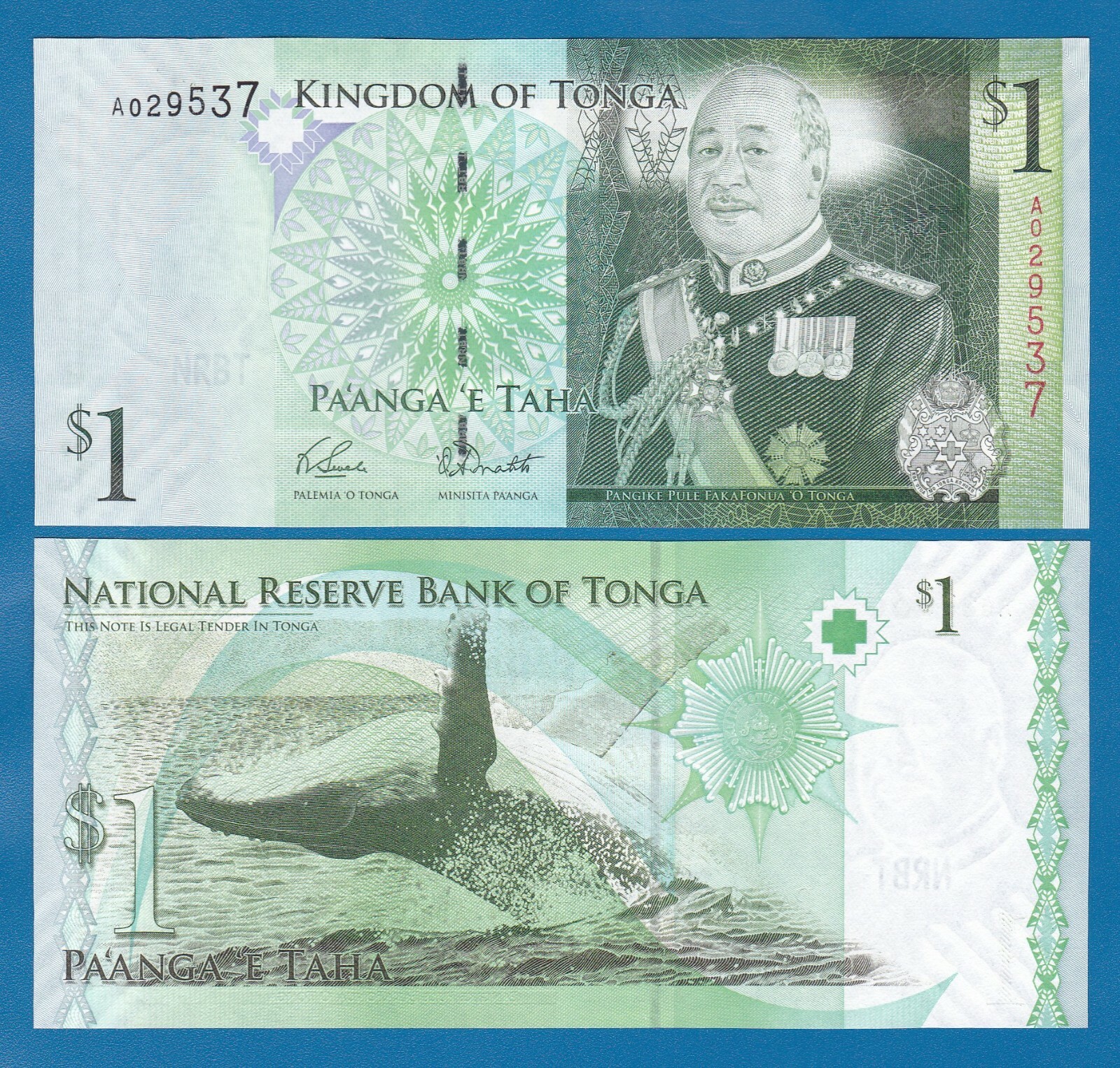 TONGA 1 Pa'anga P 37 First Signature 2008 UNC