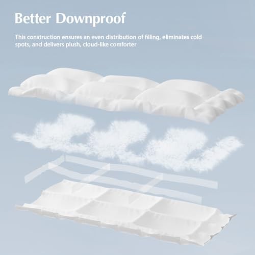 Down Comforters Size, 100% Cotton Duvet Insert, Extra Fluffy White Queen
